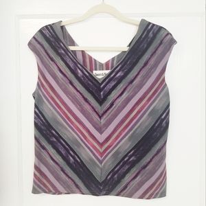 Danny & Nicole Striped V-Neck Top